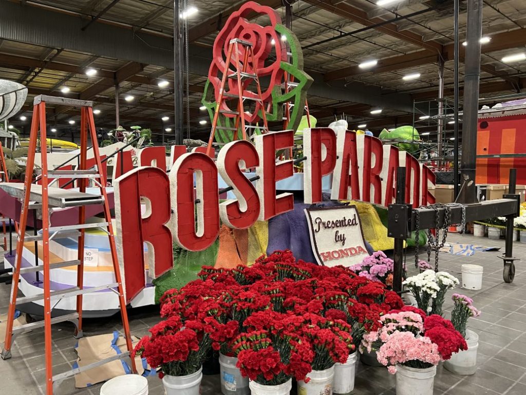 Floats for the 2022 Rose Parade in Pasadena, California, were decorated with flowers, seeds, seaweed and other plant materials by volunteers from Kiwanis, Circle K International and Key Club.